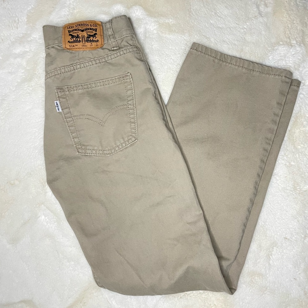 Levi's Khaki 514 Straight Fit Youth Jeans-Size 14 Reg